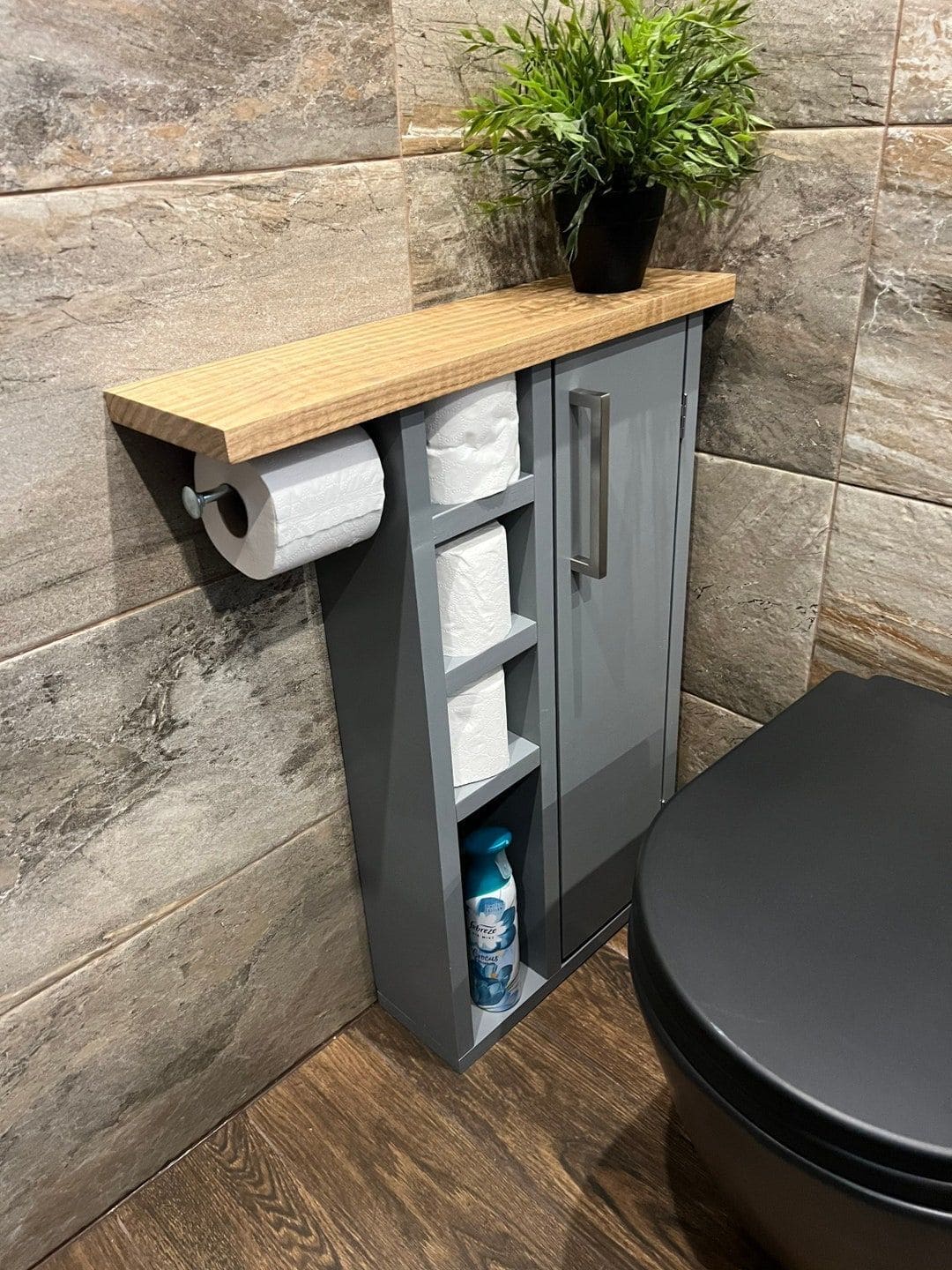 Compact Bathroom Storage with Wall-Mounted Cabinet