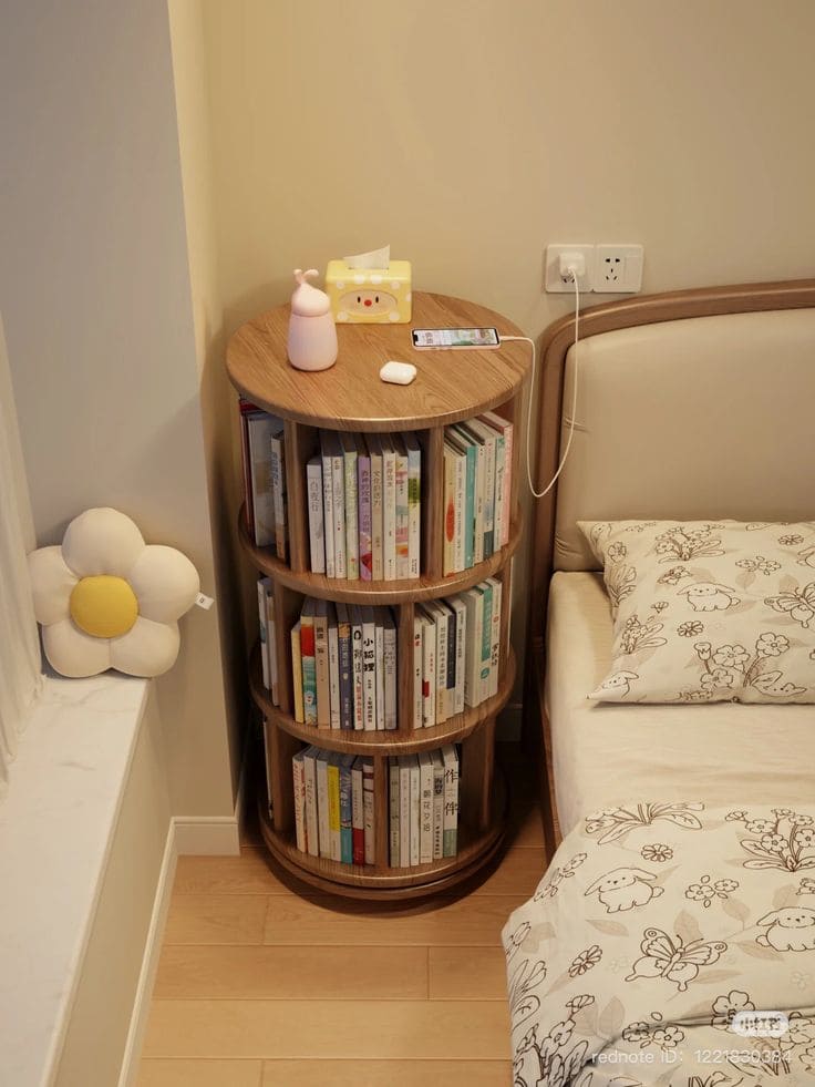 Corner Book Shelf with Space-Saving Design