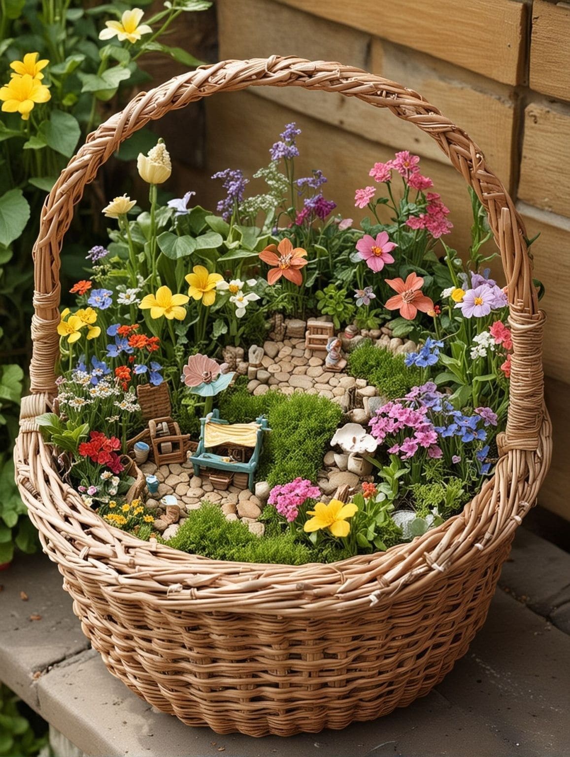 Fairy Garden in a Basket