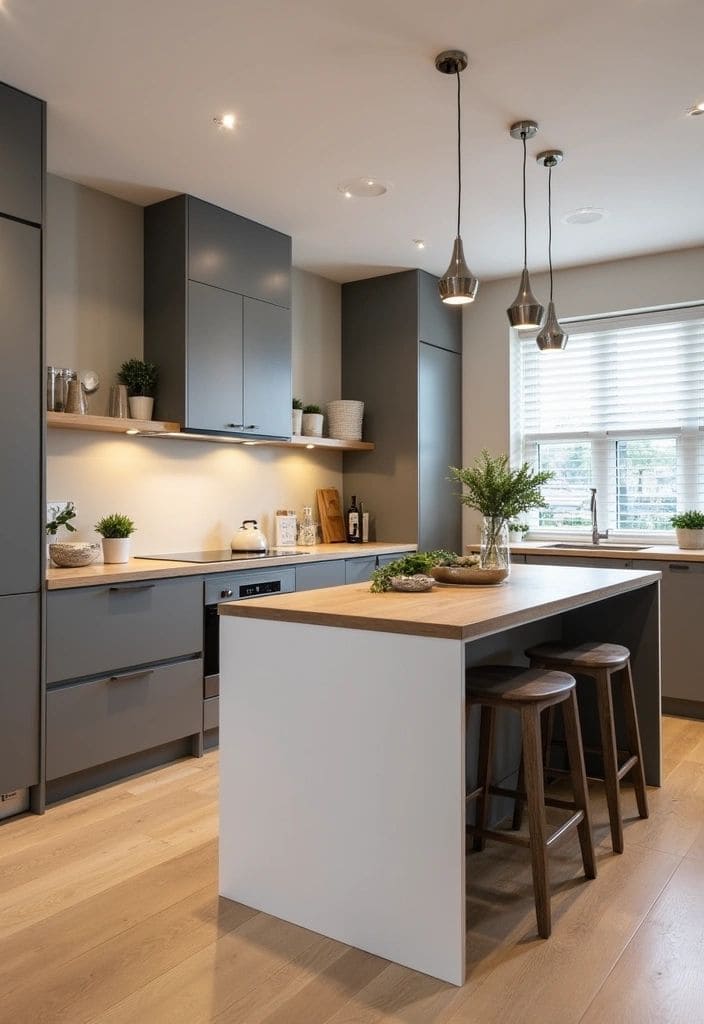Minimalist Warm Gray Kitchen