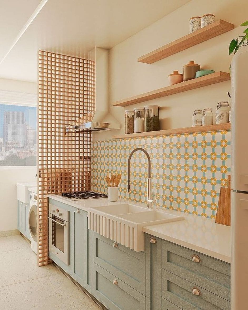 Soft Mediterranean Pastel Kitchen