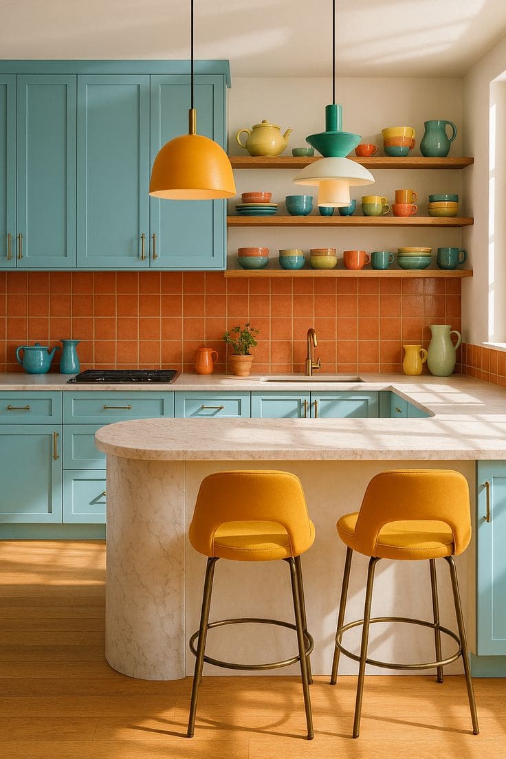 Sunny Retro Modern Kitchen