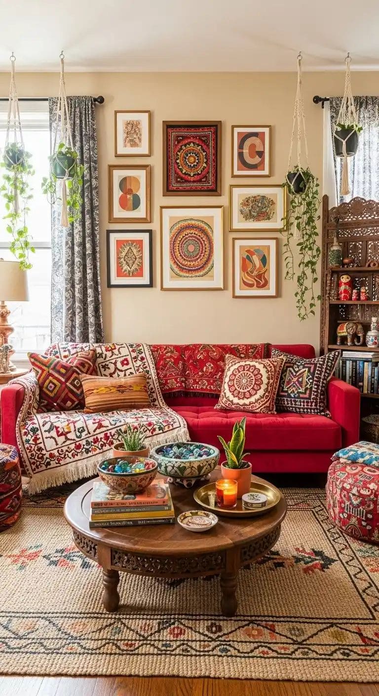 Vibrant Textile Boho Living Room