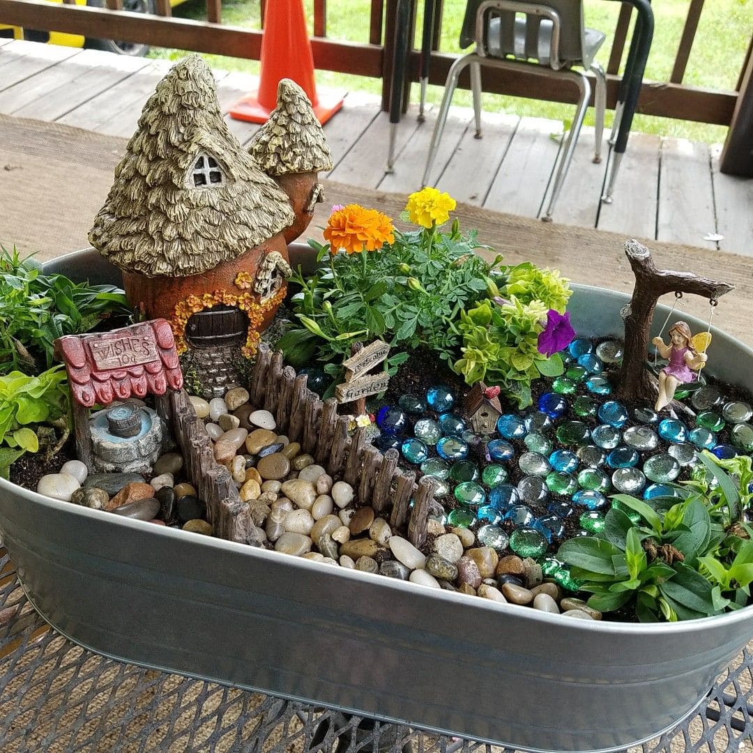 Whimsical Fairy Garden in a Planter